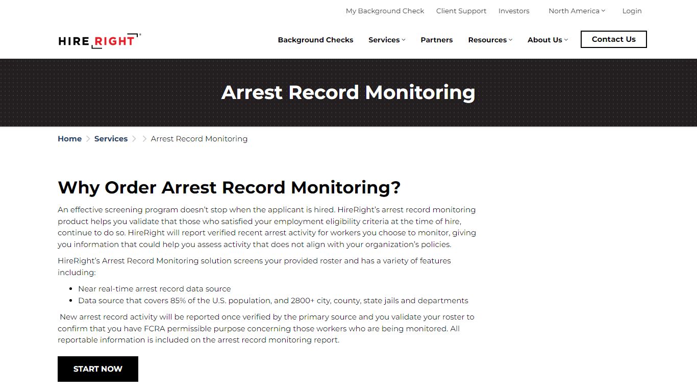 Arrest Record Monitoring | HireRight